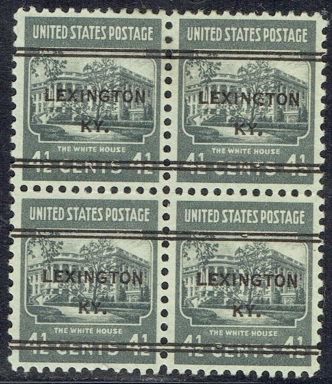 1938 4.5c Prexie DLE Precancel from LEXINGTON KY (809247) Blk/4