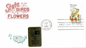 #2002 Wyoming Birds - Flowers Artopages FDC