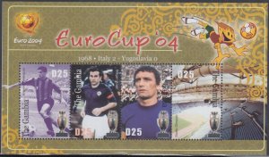 GAMBIA Sc# 2828a-d MNH SHEET of 4 DIFF - EUROPEAN SOCCER CHAMPIONSHIPS 2004