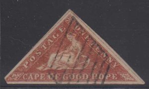 BC CAPE OF GOOD HOPE 1853 Sc 1a FORGERY ON WHITE PAPER MUTE CANCEL (CV$450) 