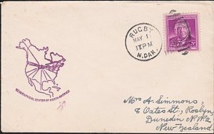 USA 1951 cover RUGBY North Dakota duplex cancel............................A5827