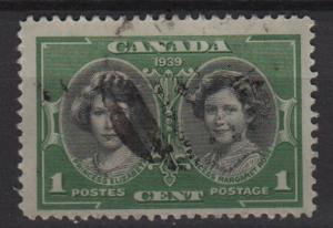 Canada 1939 - Scott 246 used - 1c, Elizabeth & Margaret