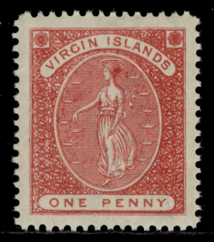 BRITISH VIRGIN ISLANDS QV SG33, 1d rose-red, NH MINT.