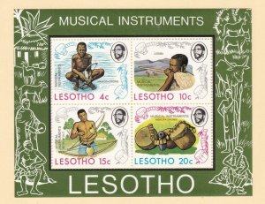 Lesotho Souvenir Sheet #177a, MNH, XF, topical, Musical Instruments 
