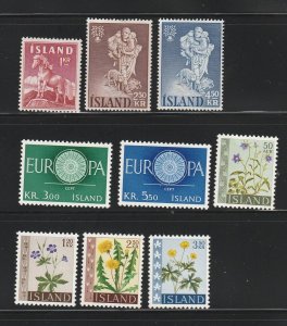 Iceland 324-332 Sets MH Various