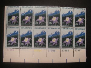 Scott 1711c, 13c Colorado, PB12 37962-67 LL, Perf 11.2, MNH Commemorative Beauty