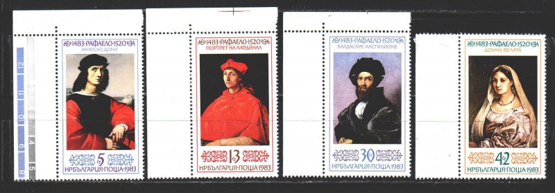 Bulgaria. 1983. 3231-34. Raphael, painting. MNH.