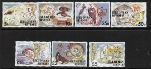 Isle of Man 1976 Revenue Issue MNH Coins on Stamps, Flowers, Architecture, Birds