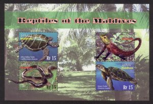 Maldives Sc# 3005 MNH Reptiles of the Maldives (M/S)