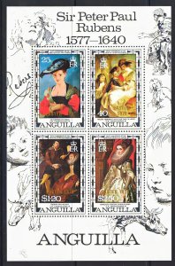 Anguilla 1978 Sc#311/314a PETER PAUL RUBENS PAINTINGS OVPT.EASTER Set(4)+1SS MNH