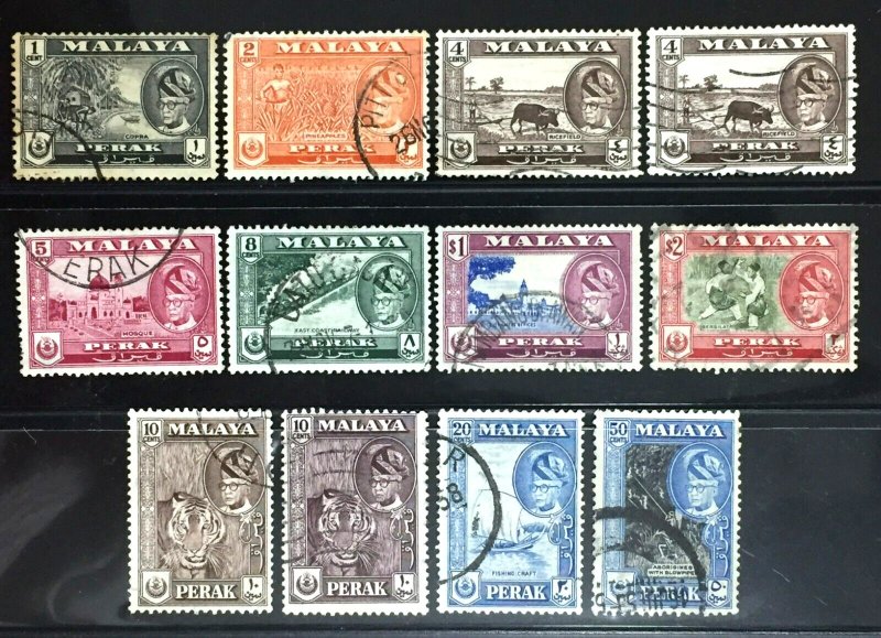 MALAYA 1957-1961 PERAK Sultan Yussuf Izzuddin Shah Definitive 12V Used M3217a