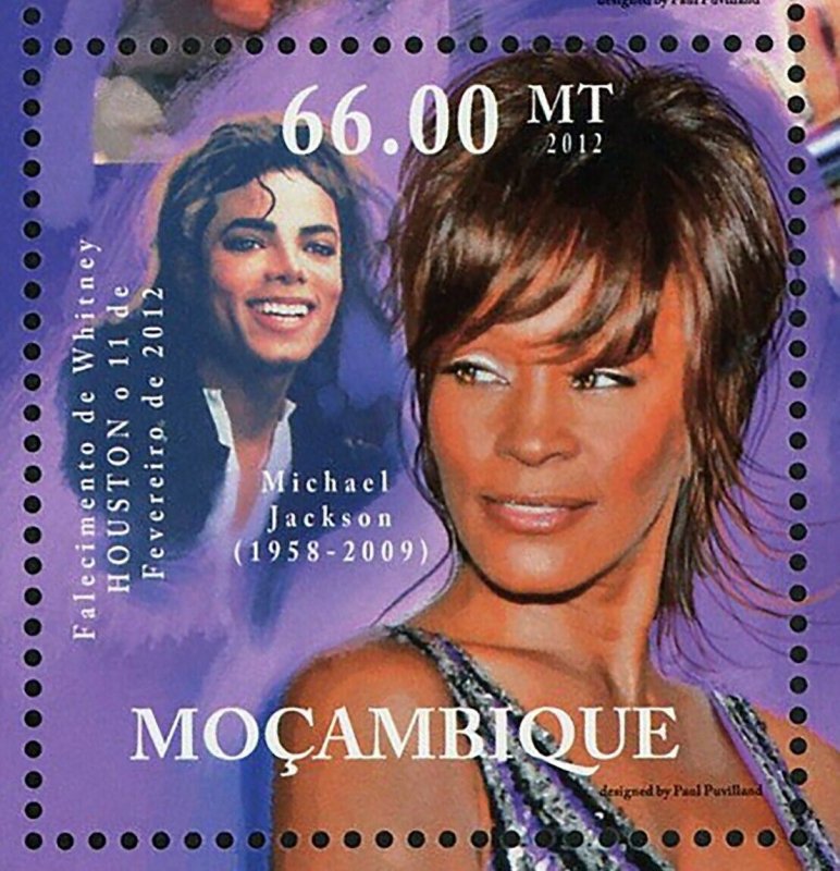 Whitney Houston Stamp Michael Jackson Kevin Costner Aretha Franklin MNH #5645 