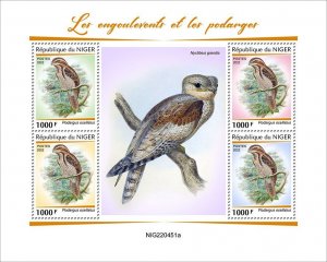 NIGER - 2022 - Nightjars & Frogmouths - Perf 4v Sheet - Mint Never Hinged