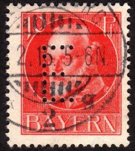 1914, Germany Bavaria 10pfg, Used, Mi D14