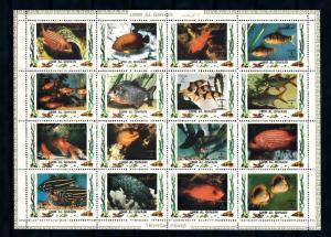 [48396] Umm al Qiwain 1972 Marine life Fish MNH Sheet