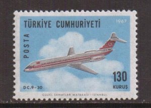 Turkey  #C41  MNH  1967  plane  130k