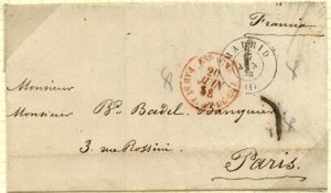 1858 SPAIN LETTER FROM MADRID TO PARIS