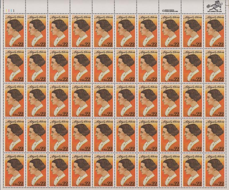 US #2146   Abigail Adams   Full sheet of 50  MNH