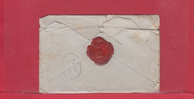 Trans-Atlantic Stampless PAID 1845 cover to Halifax Nova Scotia Canada