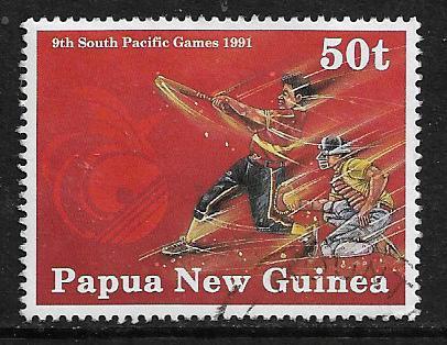 PAPUA  NEW GUINEA  773   USED,  BASEBALL ISSUE 1991