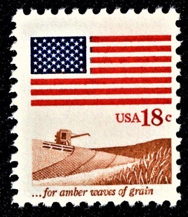 US 1890 MNH F 18 Cent Flag Amber Waves of Grain