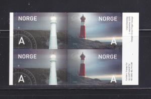 Norway 1443a Booklet Pane Set MNH Lighthouses