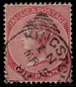 JAMAICA QV SG18, 1d rose, FINE USED. CDS