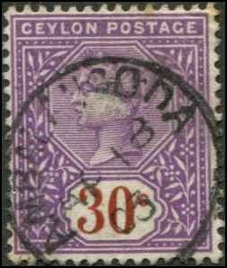 Ceylon SC# 140  Victoria 30c SCV $3.50  Used CDS