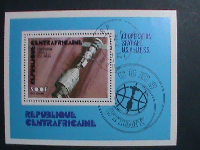 CENTRAL AFRICA-1976- COOPERATION SPACE PROGRAMS-USA & USSR-CTO S/S VERY FINE