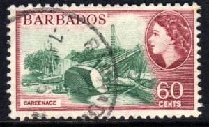 Barbados 1953 - 61 QE2 60ct Careenage Used  SG 299 ( J290 )