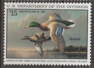 U.S. Scott #RW62 Duck Stamp - Mint NH Single