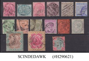 INDIA - 1882-1900 SELECTED QUEEN VICTORIA QV STAMPS - 15V - USED