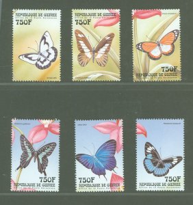 Guinea #1599A-1599F  Single (Complete Set) (Butterflies) (Fauna)