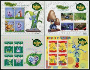 Palau 467-474,MNH. Disney-PIXAR A Bud's Life,1998.Butterfly.Mushroom.