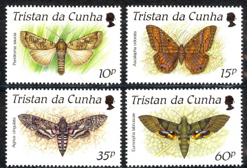 Tristan Da Cunha Sc# 472-475 MNH 1990 Moths