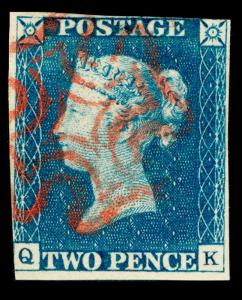 Sg5, 2d blue, FINE used. Cat £850. RED MX. QK