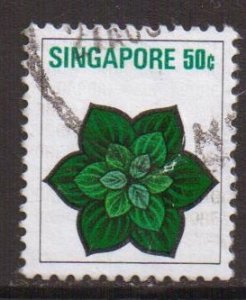 Singapore   #196   used   1973  stylized flowers and fruit  50c