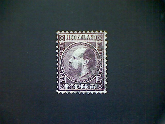 Netherlands, Scott #11, used (o), 1867, King William III, 25cts, dark violet