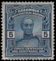 Colombia SG#348 Mint - 1910 5c.  - Personalities