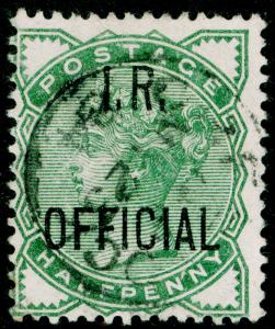 SgO1, ½d deep green, FINE used. Cat £50.