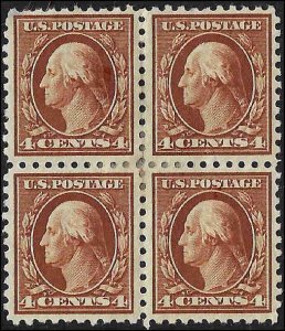 427 Mint,OG,HR... Block of 4... SCV $145.00... VF+