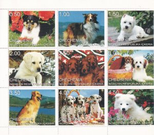 G017 Chechenia 1999 Dogs souvenir sheet MNH
