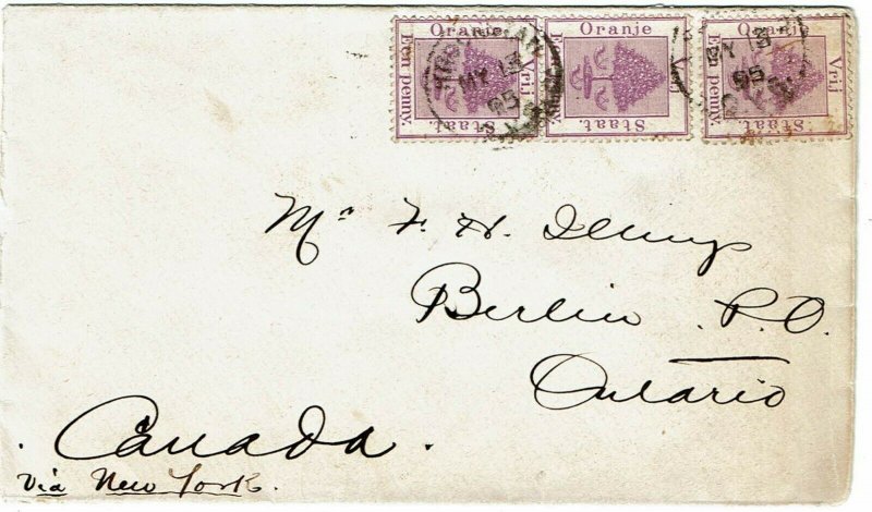 Orange Free State 1895 Kroonstad cancel on cover to CANADA