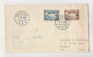 Greenland, Postage Stamp, #39-40 First Day Cover, Norwalk Conn., Polar Bear