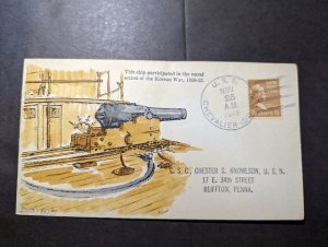 1948 USA Ship Cover USS Chevalier to Reiffton PA Korean War Naval Ship