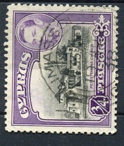 CYPRUS; 1938 early GVI issue fine used 3/4Pi. value