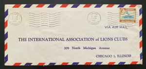 1963 Lusaka Southern Rhodesia Lions Club Airmail Cover To Chicago iL USA