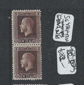 NEW ZEALAND  (P0608B) KGV 3D SG433+433A MNH