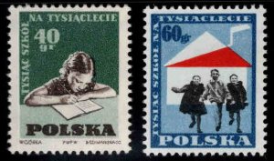 Poland Scott 878-879 MNH**1959 campaign forI1000 School stamp sets