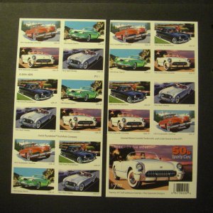 Scott 3931-5 or 3935b, 37c Sporty Cars, Pane of 20, #P1111, MNH Beauty, CV $40